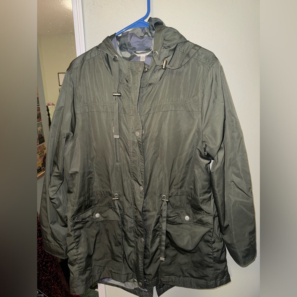 Women's Olive Green Hooded Jacket